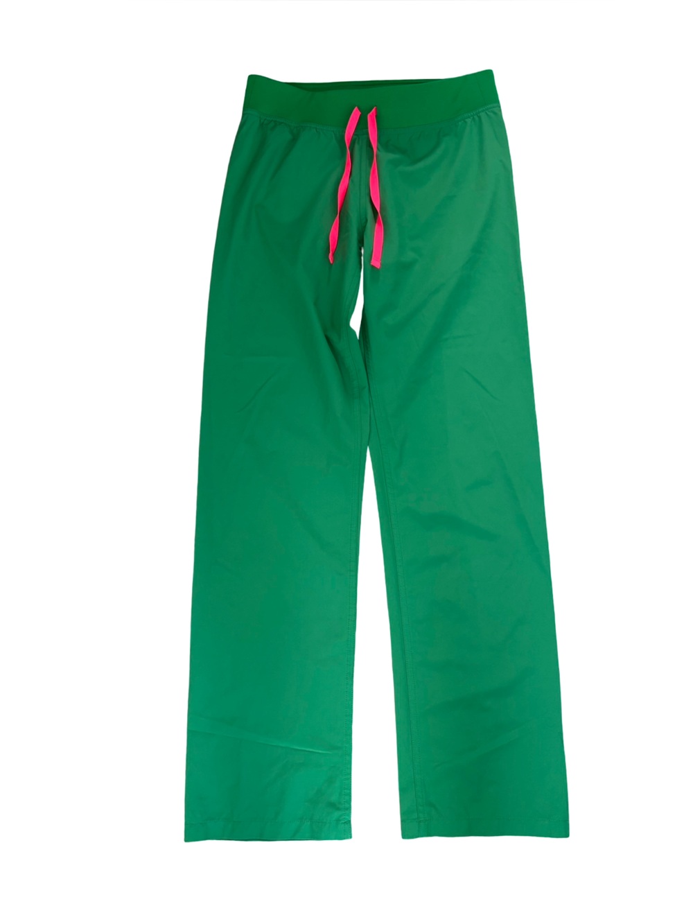 Figs Girls Green Sweatpants with Hot Pink Drawstring